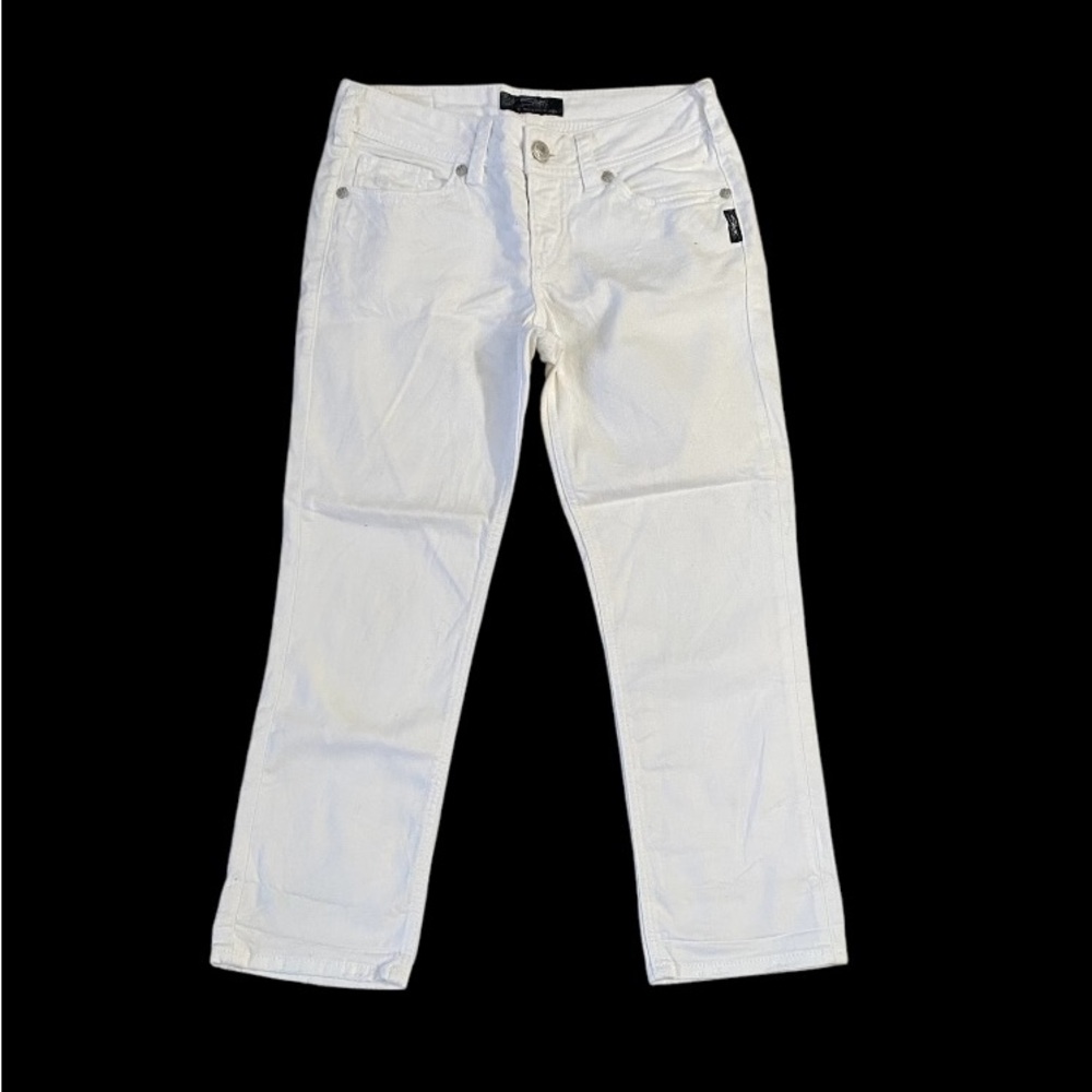 Silver Suki Mid Capris women’s size 28W white